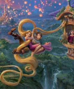 Best Pirce π₯° Ceaco 750 Pieces Thomas Kinkade Disney - Tangled Up In Love β¨
