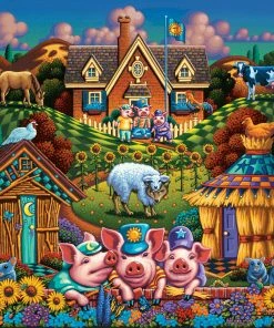 Best Sale 🎁 Dowdle Folk Art 100 Pieces Three Little Pigs 🧨