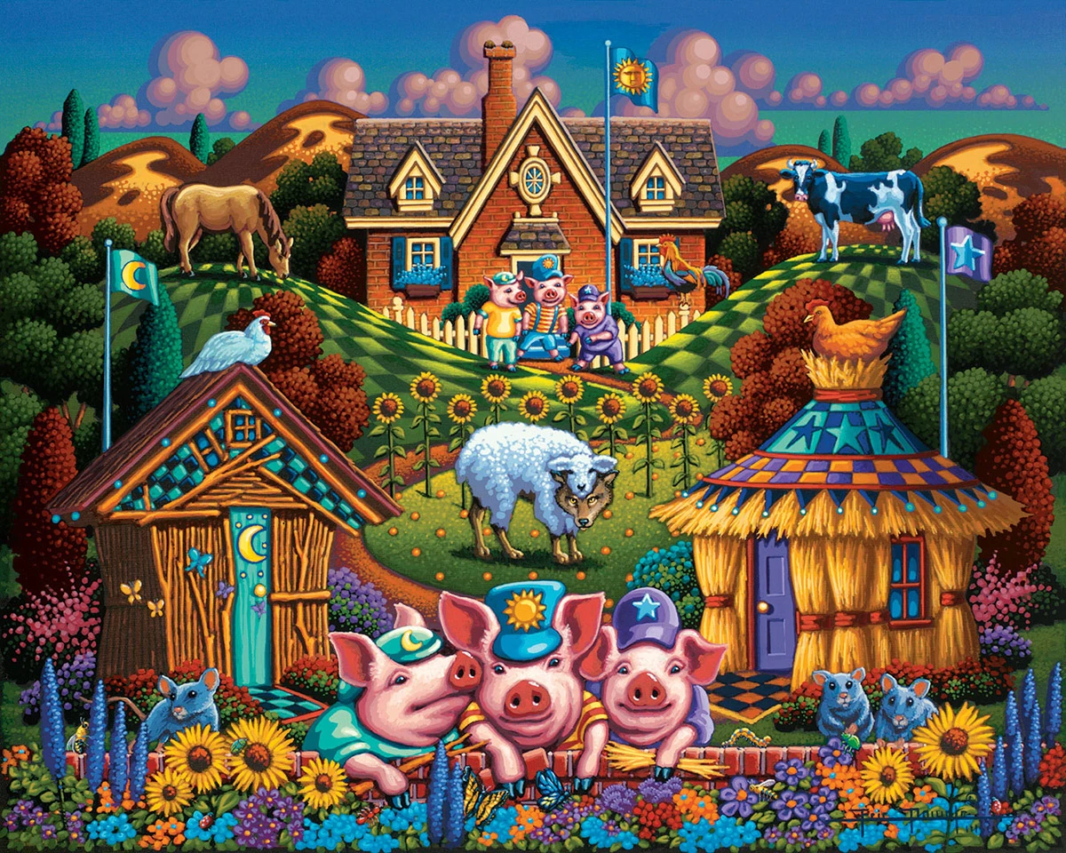 Best Sale π Dowdle Folk Art 100 Pieces Three Little Pigs 𧨠1 Best Sale π Dowdle Folk Art 100 Pieces Three Little Pigs π§¨