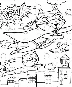 Budget 🌟 Mudpuppy 24 Pieces Superhero Color In Puzzle 🧨