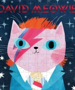 Promo 🔥 Mudpuppy 100 Pieces David Meowie Music Cats Puzzle ⭐